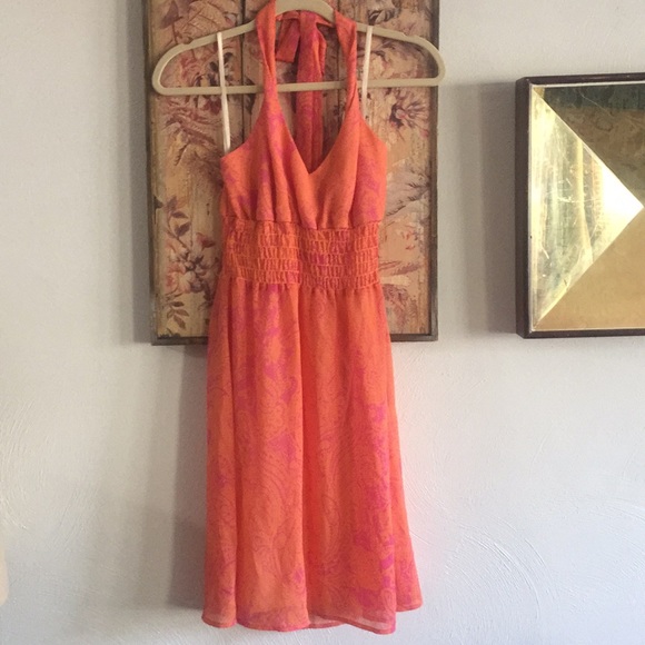 Arden B Dresses & Skirts - ARDEN B PINK FLORAL HALTER MIDI DRESS USA M